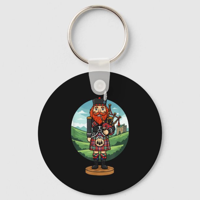Cool Scottish Nutcracker Bagpes  Key Ring (Front)