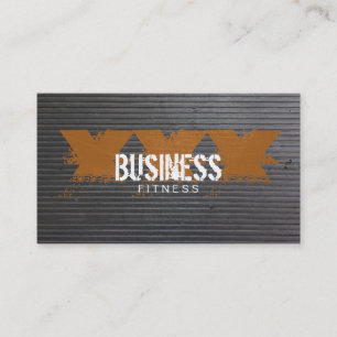 Cool Scratched Metal Stripes Fitness Training Business Card