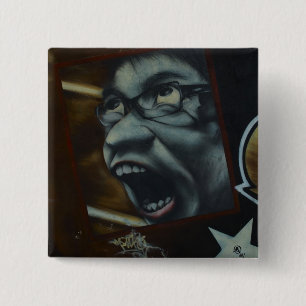 Cool Scream Graffiti Face 15 Cm Square Badge