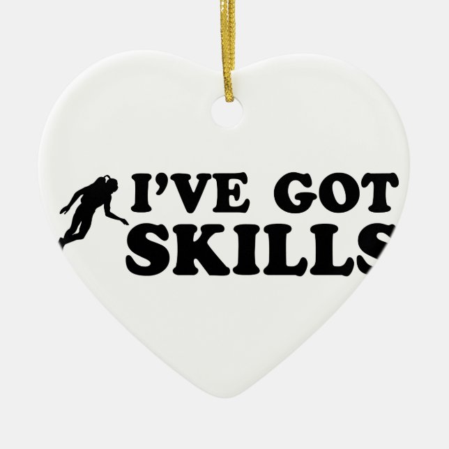 cool scuba dive designs ceramic tree decoration (Front)