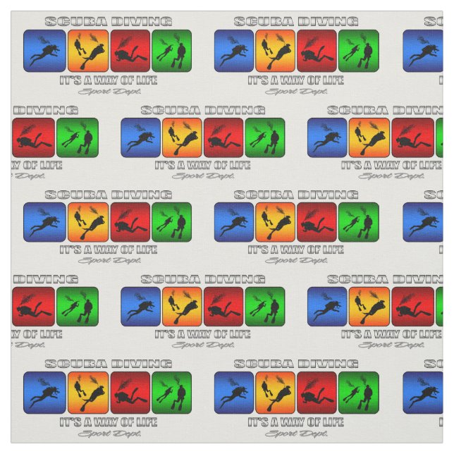 Cool Scuba Diving It Is A Way Of Life Fabric (Swatch)
