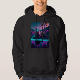 Cool Sea Otter Synthwave Wandering Otter 3 Hoodie