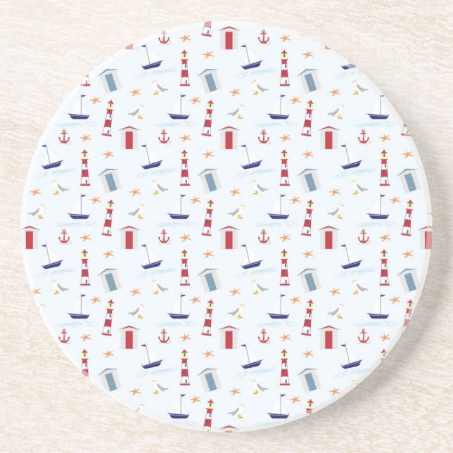 Cool Sea Symbols Coaster (Front)