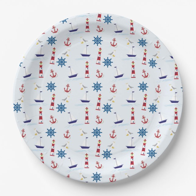 Cool Sea Symbols Paper Plate (Front)