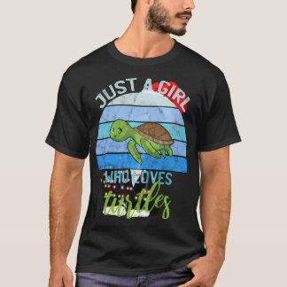 Cool Sea Turtle Lover Gift Just A Girl Who Loves T T-Shirt