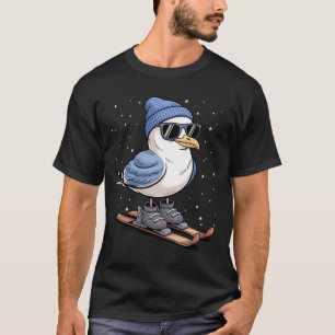 Cool Seagull On Skis - Nordic Winter Seagulls Aprè T-Shirt