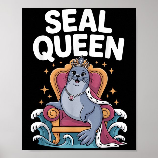 Cool Seal Art For Women Girls Mum Sea Lion Animal  Poster (Front)