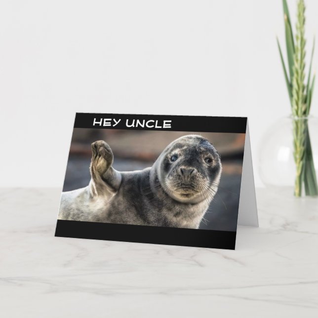COOL SEAL SAYS "HAPPY BIRTHDAY UNCLE" CARD (Front)