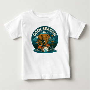COOl SEASON Elephant Drummer Graphic Design Baby  T-Shirt