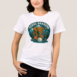 COOL SEASON Elephant Drummer Graphic Design women  Tri-Blend Shirt