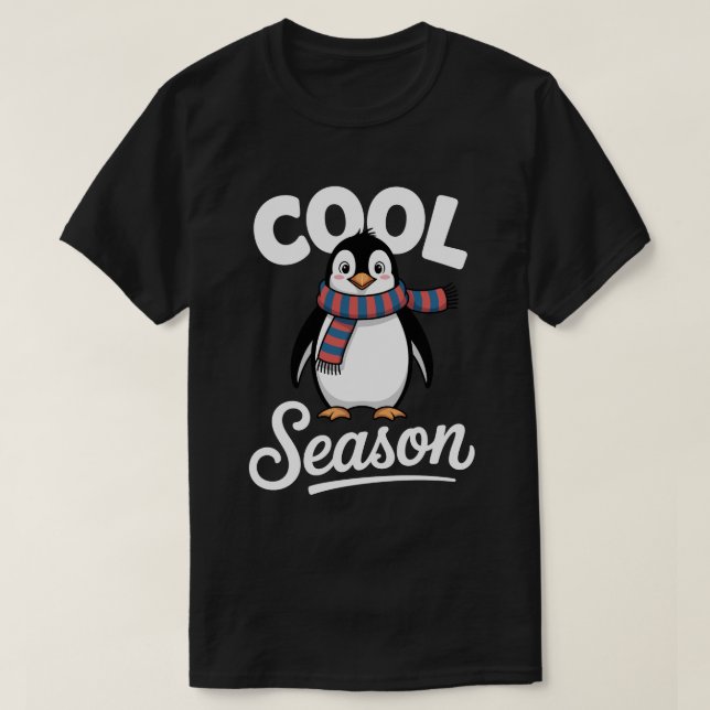 Cool Season Penguin Christmas Tee (Design Front)
