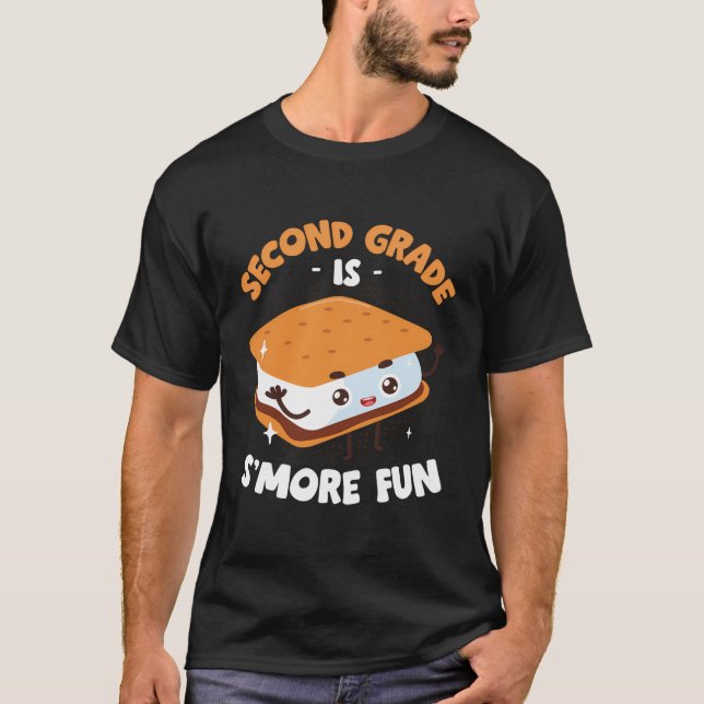 Cool Second Grade Is Smore Fun Kids Marshmallow Ca T-Shirt (Front)