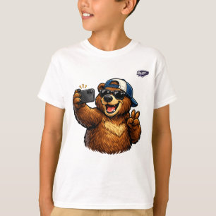 Cool Selfie Bear with Sunglasses Kids Tank Top