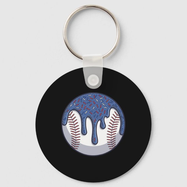Cool Sell Drip Sell Ice Cream Blue Sprinkles  Key Ring (Front)