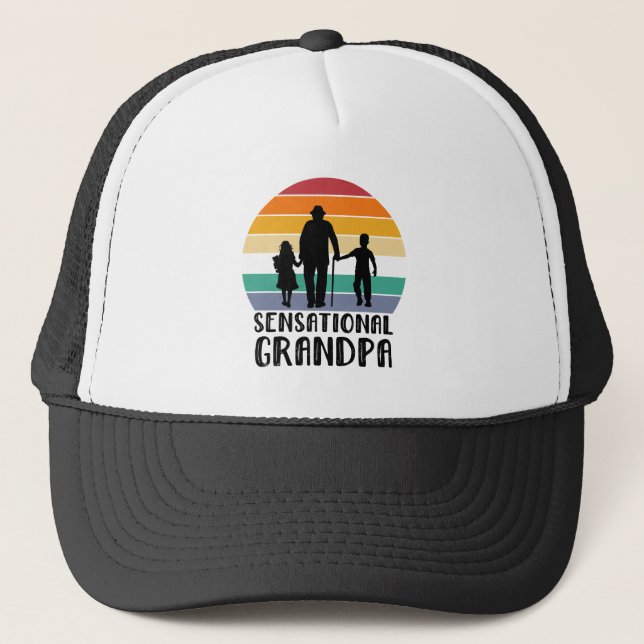 Cool sensational Grandpa word art  Trucker Hat (Front)