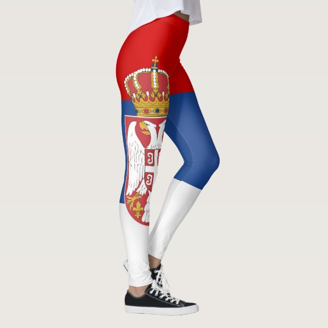Cool Serbia Flag Fashion Leggings (Right)