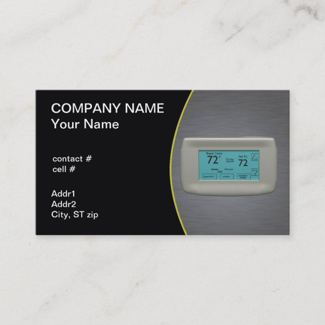 cool setting thermostat business card (Front)