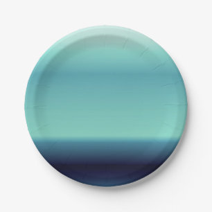 Cool Shades of Blue Ombre Gradient Paper Plate