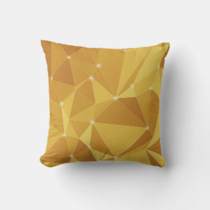 Cool Shades of Gold Multiple Polygon Shapes Cushion