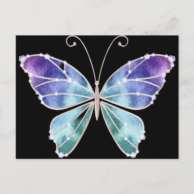 Cool Shades Rainbow Wings Butterfly Postcard (Front)