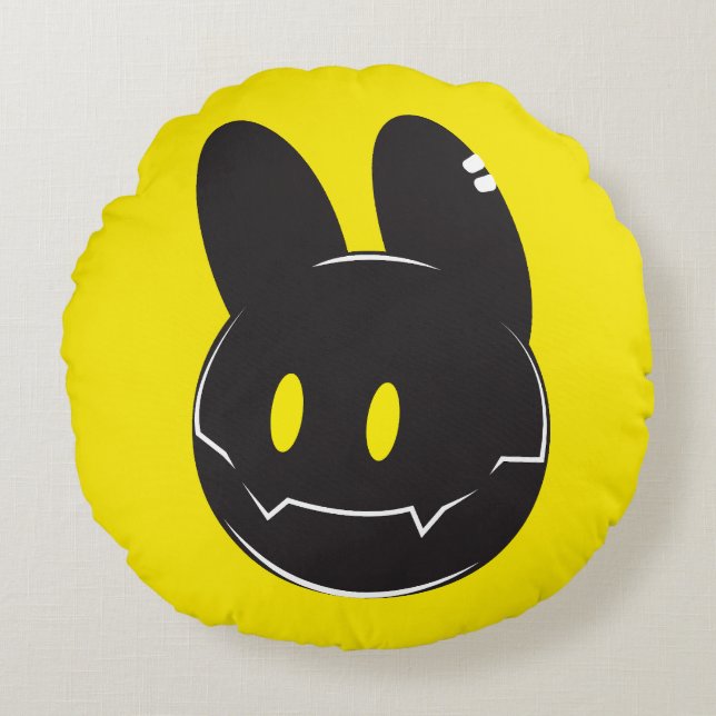 Cool Shadow Bunny Cartoon Round Pillow (Front)