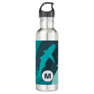 Cool Shark Abstract Art Monogram 710 Ml Water Bottle