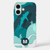 Cool Shark Abstract Art Monogram