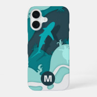 Cool Shark Abstract Art Monogram