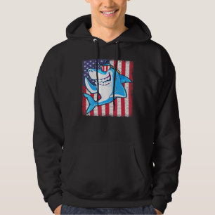 Cool Shark American Us Flag Fishing Fish Nature Ou Hoodie
