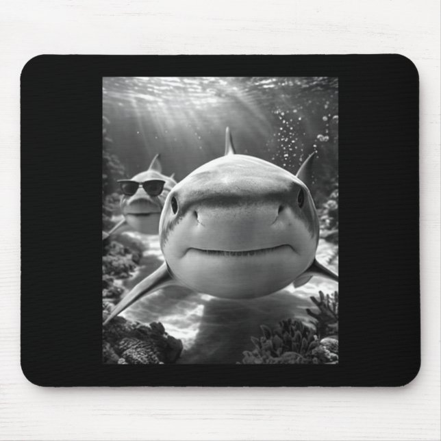 Cool Shark Animal Selfie  Mouse Mat (Front)