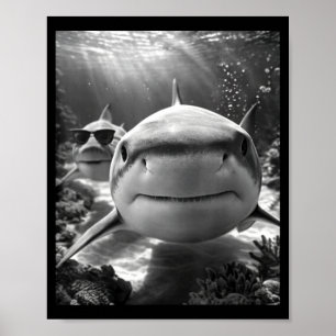 Cool Shark Animal Selfie Poster