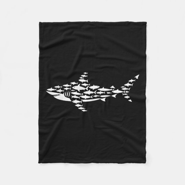 Cool Shark Art For Men Women Kids Boys Girls Shark Fleece Blanket (Front)