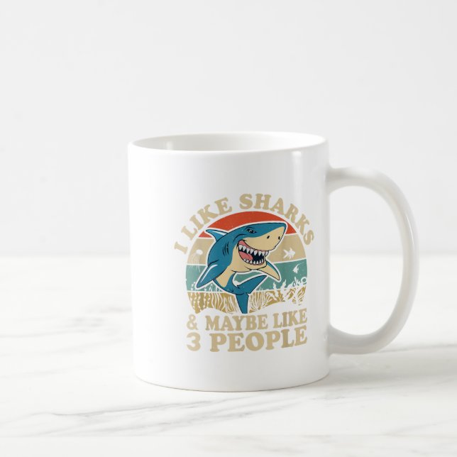 Cool Shark Art Men Women Great White Hammerhead Sh Coffee Mug (Right)