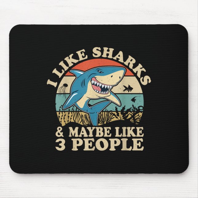 Cool Shark Art Men Women Great White Hammerhead Sh Mouse Mat (Front)