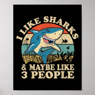 Cool Shark Art Men Women Great White Hammerhead Sh Poster
