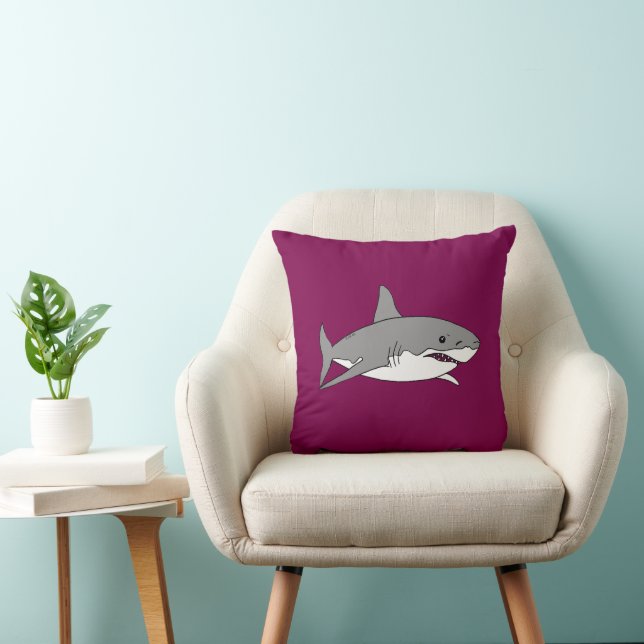 Cool Shark Cartoon Illustration Cushion (Chair)