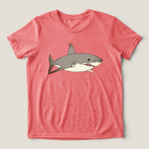 Cool Shark Cartoon Illustration   Tri-Blend Shirt