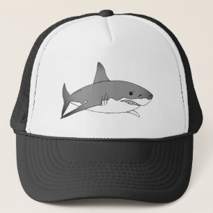 Cool Shark Cartoon Illustration Trucker Hat