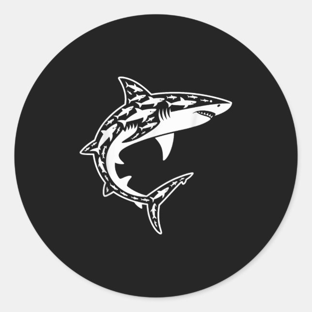 Cool Shark Costume For Men Women Kid Great White S Classic Round Sticker (Front)