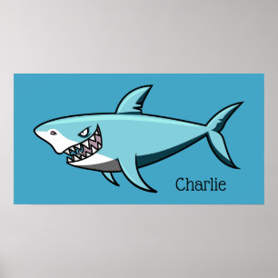 Cool Shark custom name poster