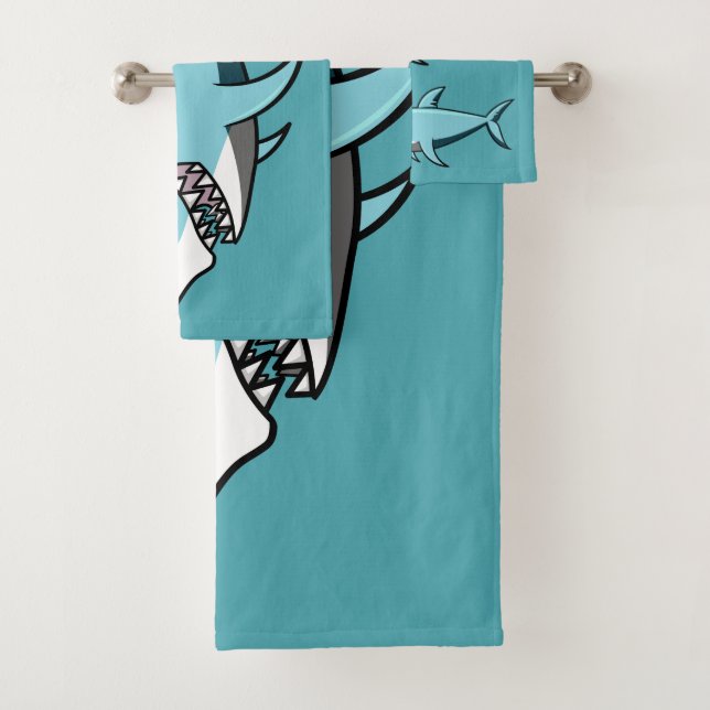 Cool Shark custom name towel set (Insitu)