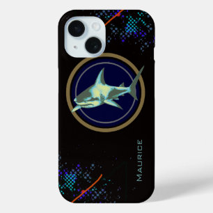 cool shark-design personalised iPhone 15 case