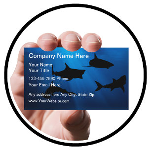Cool Shark Fishing Business Cards