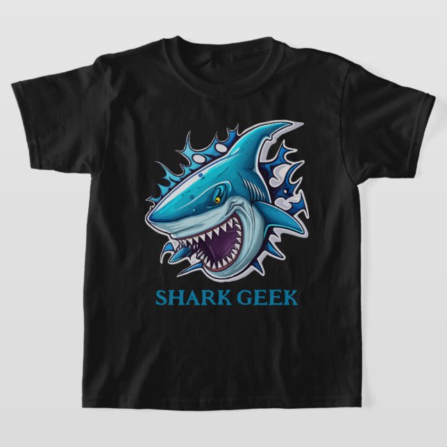 Cool Shark Geek  T-Shirt (Laydown)