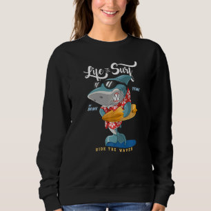 Cool Shark Surfing Sweatshirt