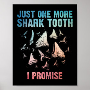 Cool Shark Teeth Art For Men Women Megalodon Tooth Poster