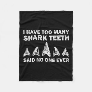 Cool Shark Teeth Collector Gift Funny Shark Teeth Fleece Blanket
