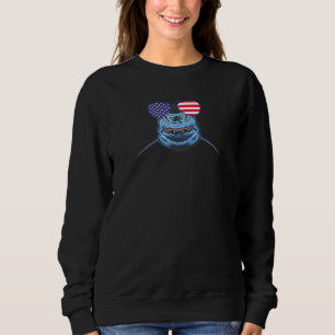 Cool Shark Wearing Usa Flag Sunglasses Us America Sweatshirt