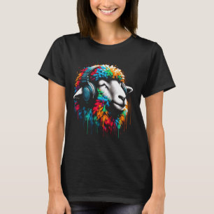 Cool Sheep Headphone Music Art Christmas Birthday T-Shirt
