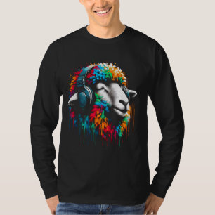 Cool Sheep Headphone Music Art Christmas Birthday T-Shirt
